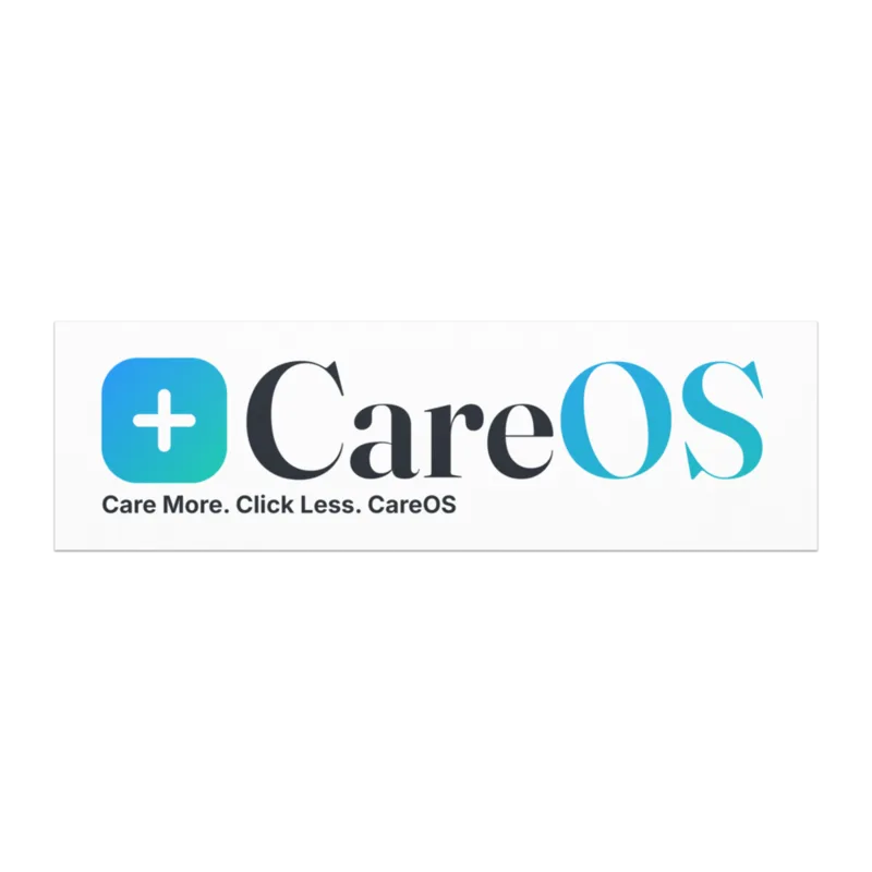 CareOS Car Magnet, the CareOS lockup printed on white